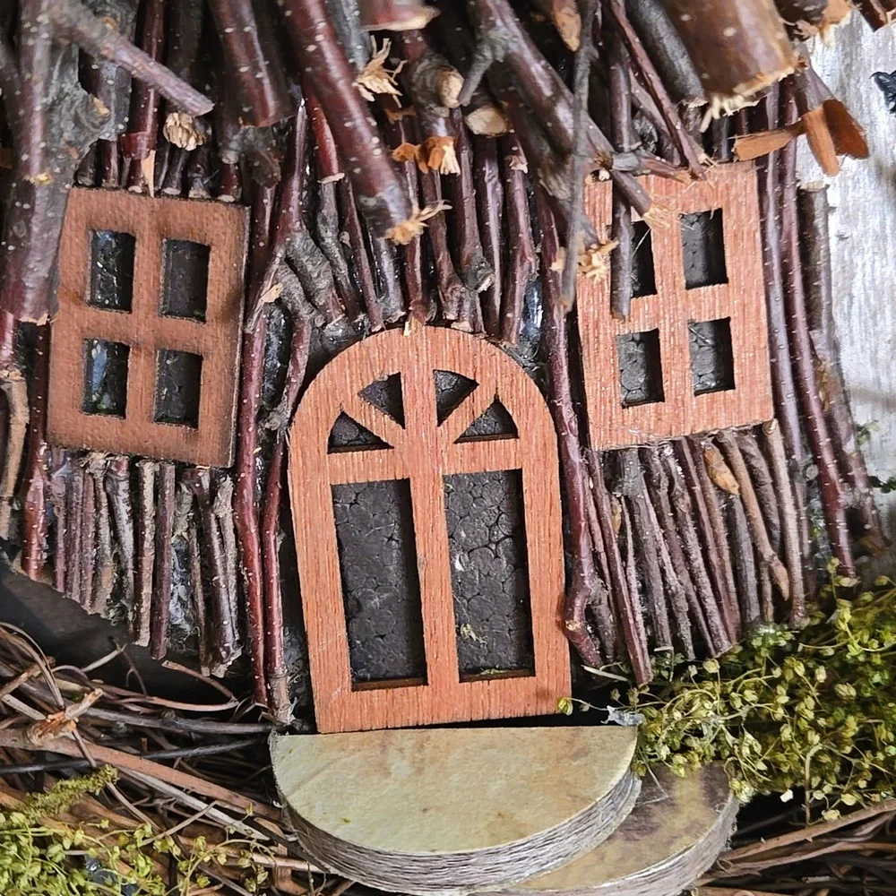 Forest Rustic Cottage Wreath with Red Mushroom Accents